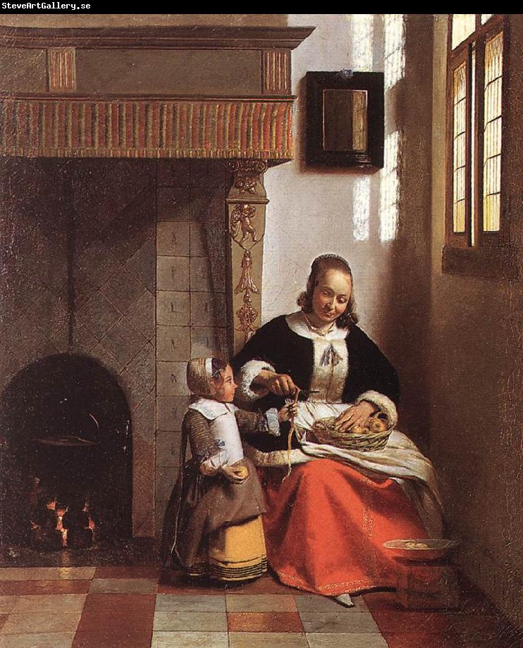 HOOCH, Pieter de Woman Peeling Apples  sg